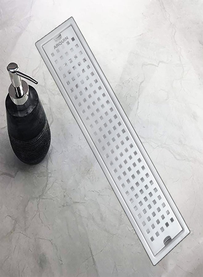 ARQUIN ARQUIN Floor Drainer 24x4 Inch Shower Drain Channel | 304 Grade Stainless Steel Bathroom Floor Drainer | Shower Water Drain Channel for Bathroom with Cockroach Trap (1mm Thickness) - Image 2